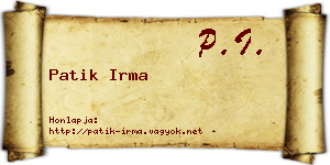 Patik Irma névjegykártya