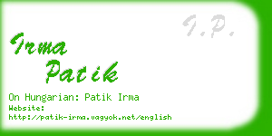 irma patik business card